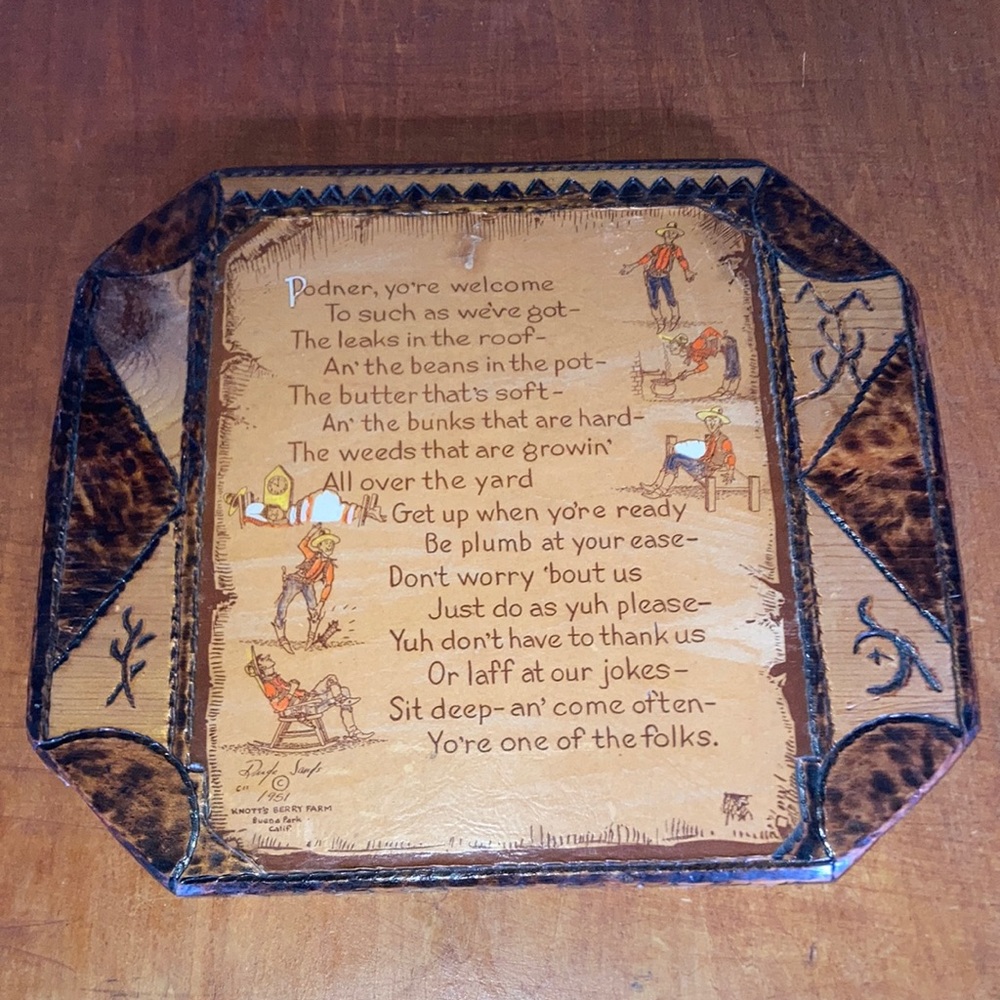🏔🏜 Knott’s Berry Farm x Dude Sands 1951 Plaque Poem 12” x 10” - Rare 📜⛺️